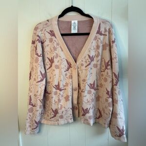 Disney Tinkerbell Crop Pink Sweater Top Tink Mauve Cardigan V Neck, 2X